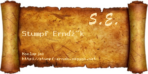 Stumpf Ernák névjegykártya
